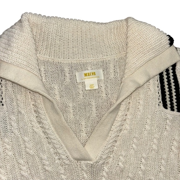 Maeve Anthropologie Linen Knit Polo Women’s XSP Preppy Quiet Luxury Sweater - Picture 7 of 13
